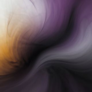 Abstract gradient composition: deep purple-black at edges dissolving into hazy grey-white center, like looking through turbine exhaust heat distortion. Subtle horizontal motion blur suggesting slow forward movement. No hard edges, pure atmospheric abstraction. Centered vignette with negative space at bottom for typography. Palette: carbon black, exhaust grey, distant amber glow bleeding through haze.